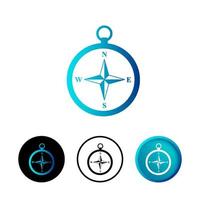 Abstract Marine Compass Icon Set vector