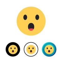 Abstract Hushed Face Icon Illustration vector