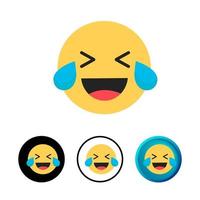 Abstract Tears of Joy Face Icon Illustration vector