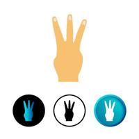 Abstract Three Finger Hand Gesture Icon Illustration vector