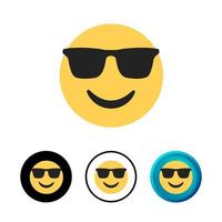 Abstract Smiling Face With Sunglasses Icon Illustration vector