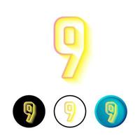 Abstract Number 9 Icon Illustration vector