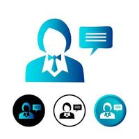 Abstract Woman Discussing Icon Illustration vector