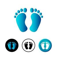 Abstract Baby Footprint Icon Illustration vector