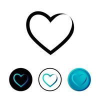 Abstract Outline Heart Icon Illustration vector