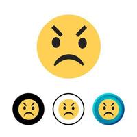 Abstract Angry Face Icon Illustration vector