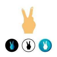 Abstract Peace Hand Gesture Icon Illustration vector