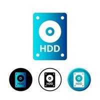 conjunto de iconos de hdd abstracto vector