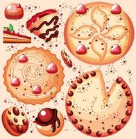 pie cake cookies vector