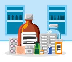 medicine drugstore products vector