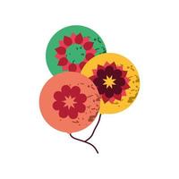 floral balloons decoration vector