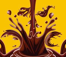 fluido de chocolate fundido vector