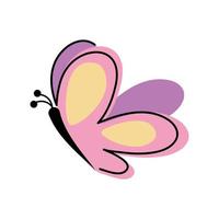butterfly insect doodle vector