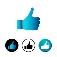 Flat Thumb Up Icon Illustration vector