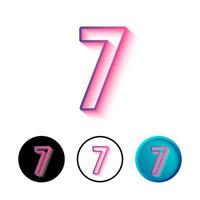 Abstract Number 7 Icon Illustration vector