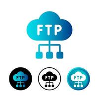 conjunto de iconos de ftp abstracto vector