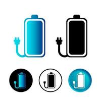 Abstract Electric Battery Icon Set vector