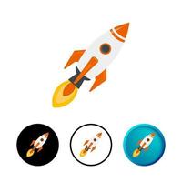 Abstract Rocket Ship Icon Illustration vector