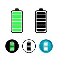 Abstract Battery Full Charge Icon Set vector