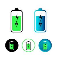 Abstract Battery Fast Charging Icon Set vector