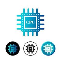 Abstract CPU Icon Set vector