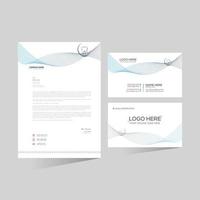 cyan colored dental company business card design and letterhead vector