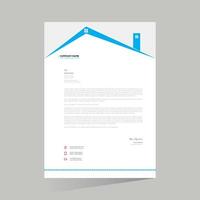 Cyan colored stylish vector home letterhead design