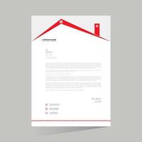 Red colored stylish vector home letterhead design