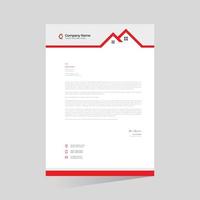 Red colored stylish vector home letterhead design