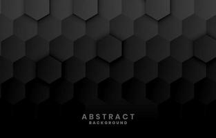 Diseño de concepto de fondo hexagonal negro oscuro vector