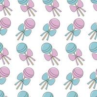 Lollipop seamless pattern. Colorful cartoon illustration on white background. vector