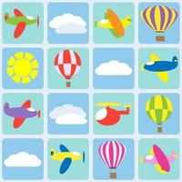 Air transportation. Seamless vector pattern