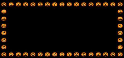 Halloween background with pumpkin frame isolated on black background vector