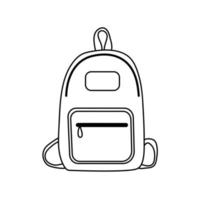 Backpack icon in doodle style. vector