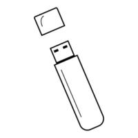 icono de contorno de unidad flash USB. vector