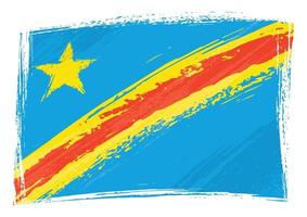 Democratic Republic of the Congo national flag created in grunge style vector