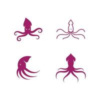 Squid logo icon,  vintage vector illustration design