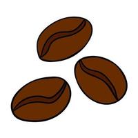 Cartoon doodle linear coffee beans isolated on white background. vector