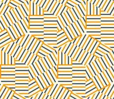 Abstract cube geometric seamless pattern with stripes, rhombuses. Striped mosaic, tile background, wrapping paper. vector