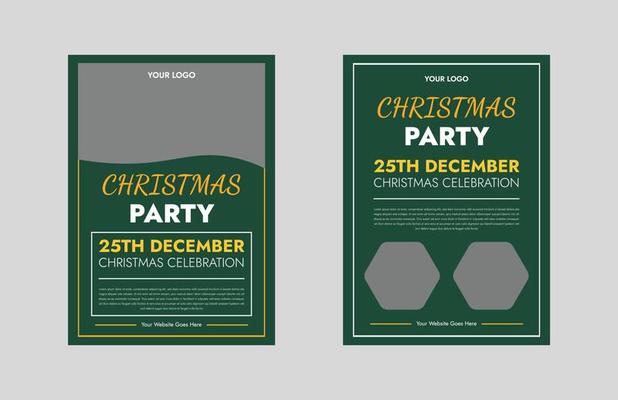 Christmas party and new year flyer design template. eat drink Christmas party poster leaflet design. flyer in A4, bundle, brochure design, cover modern layout, annual report, poster