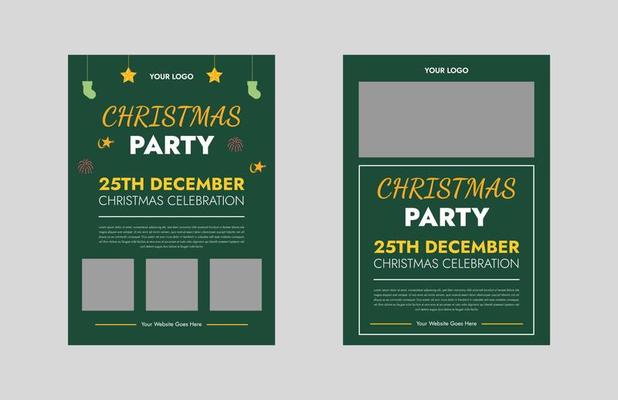 Christmas party and new year flyer design template. eat drink Christmas party poster leaflet design. flyer in A4, bundle, brochure design, cover modern layout, annual report, poster