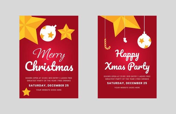 Christmas party and new year flyer design template. eat drink Christmas party poster leaflet design. flyer in A4, bundle, brochure design, cover modern layout, annual report, poster