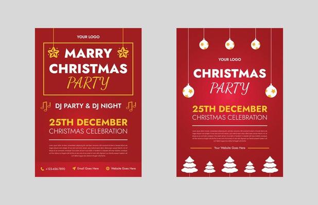 Christmas party and new year flyer design template. eat drink Christmas party poster leaflet design. flyer in A4, bundle, brochure design, cover modern layout, annual report, poster