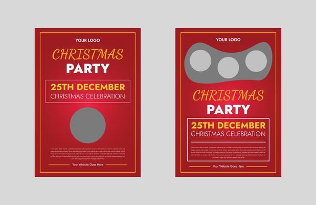 Christmas party and new year flyer design template. eat drink Christmas party poster leaflet design. flyer in A4, bundle, brochure design, cover modern layout, annual report, poster