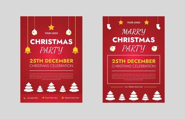 Christmas party and new year flyer design template. eat drink Christmas party poster leaflet design. flyer in A4, bundle, brochure design, cover modern layout, annual report, poster