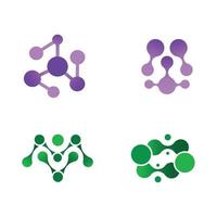 Molecular explosion round shapes water ink drops scientific logo medical genetic biology models set illustration dna structure chemistry molecule