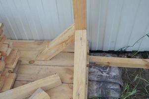 Building knots and designs from a tree, fastening of a framework photo