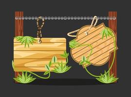 wooden boards and branches vector