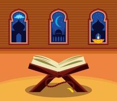 arabian book candle vector