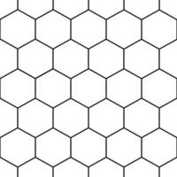 patrón de costuras con hexágonos. red hexagonal vector